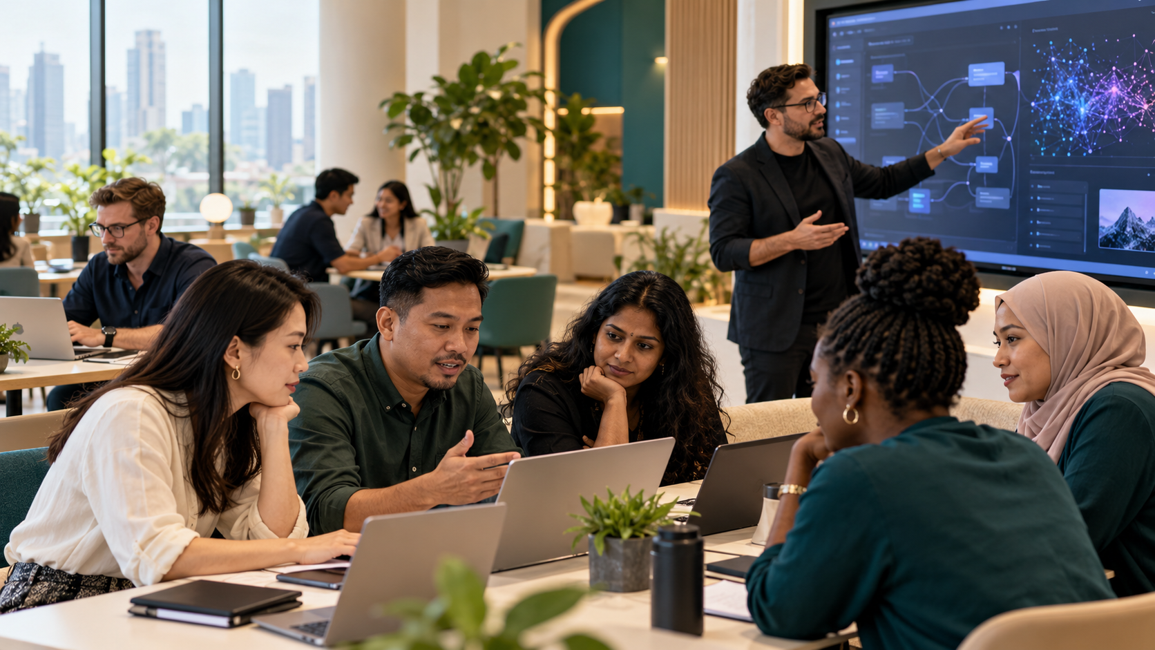 Multinational professionals learning applied AI
